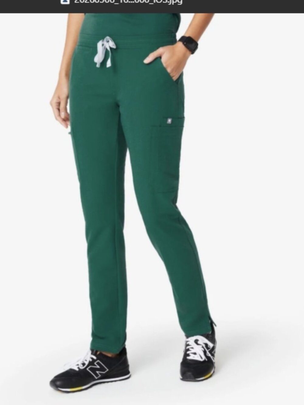 Figs High Waisted Yola Skinny Emerald Green Scrub Pants Size Medium Tall